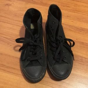 All black high top converse